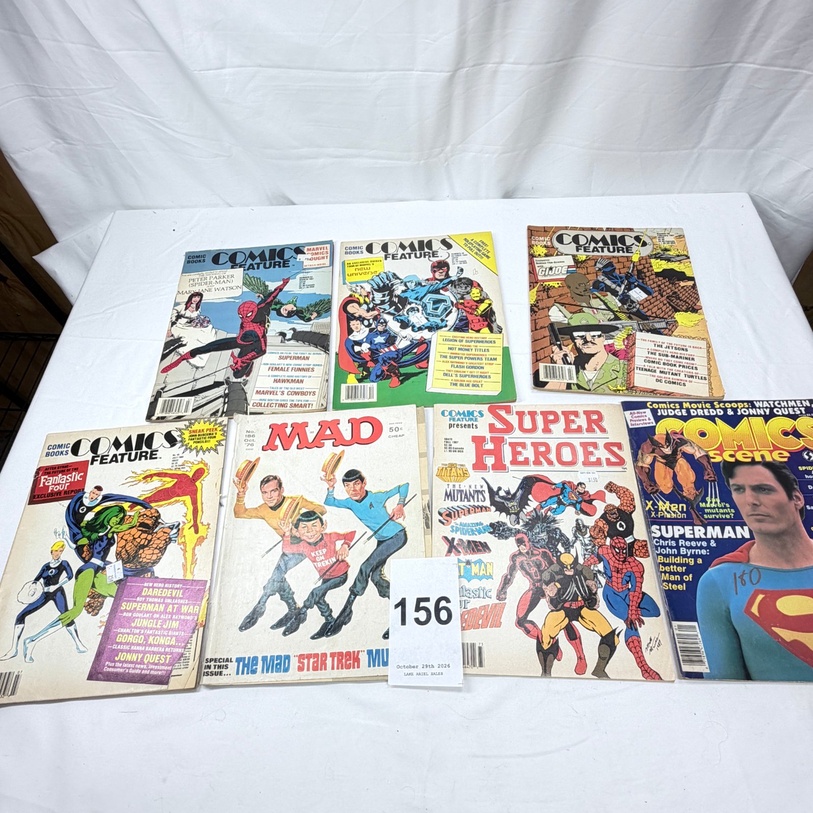 Lot 156: 1970s-1980s Comics Feature/Mad/Comics Scene magazine lot, 7 issues incl. Marvel, Star Trek & Superman covers