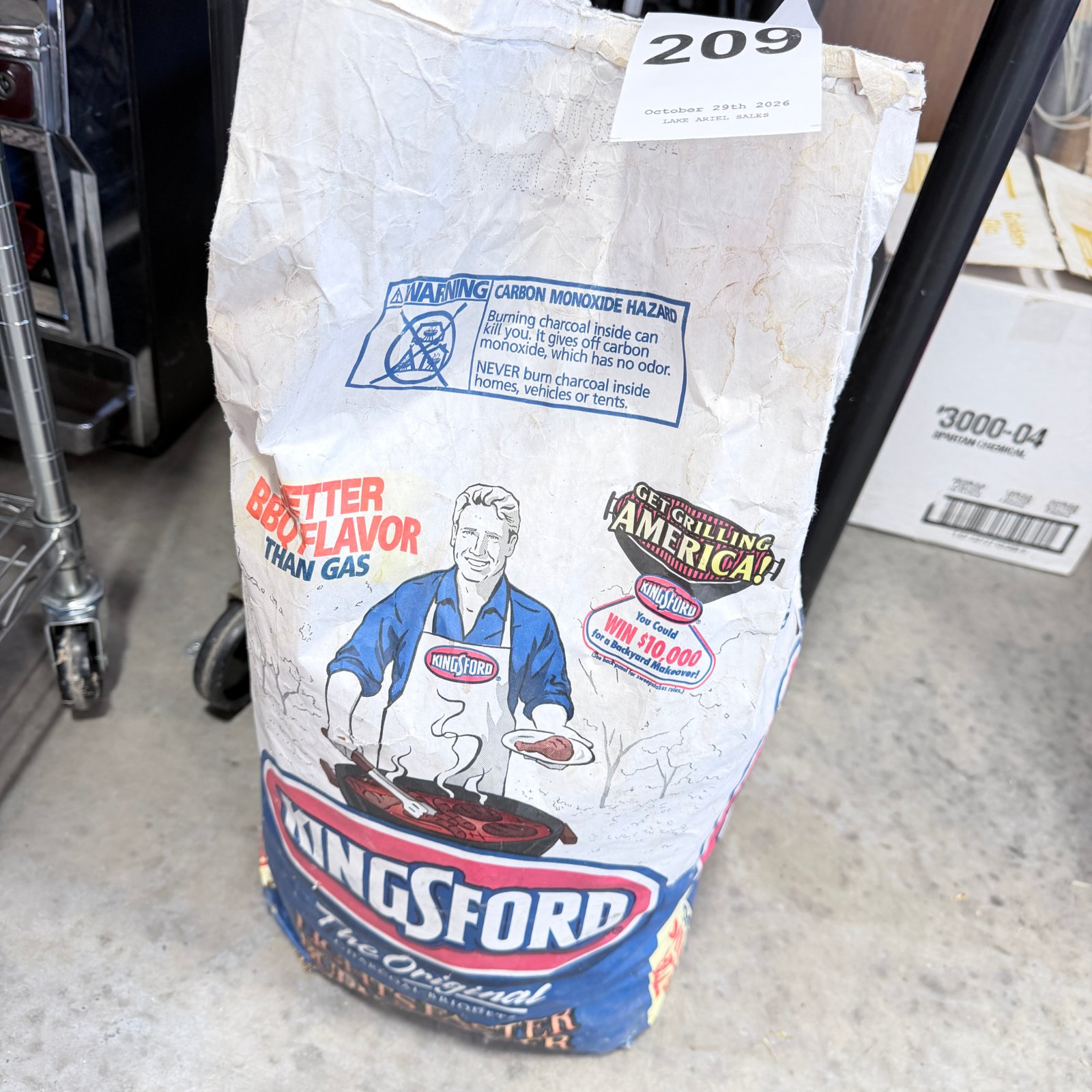 Lot 209: Kingsford "The Original" charcoal briquets bag