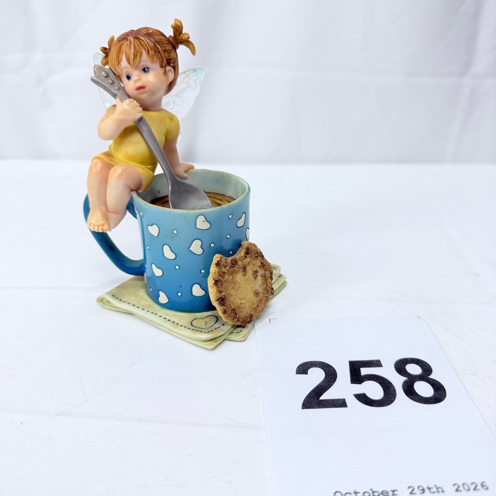 Lot 258: 2003 My Little Kitchen Fairies "Take a Break Fairie" resin figurine, G.G. Santiago #115660