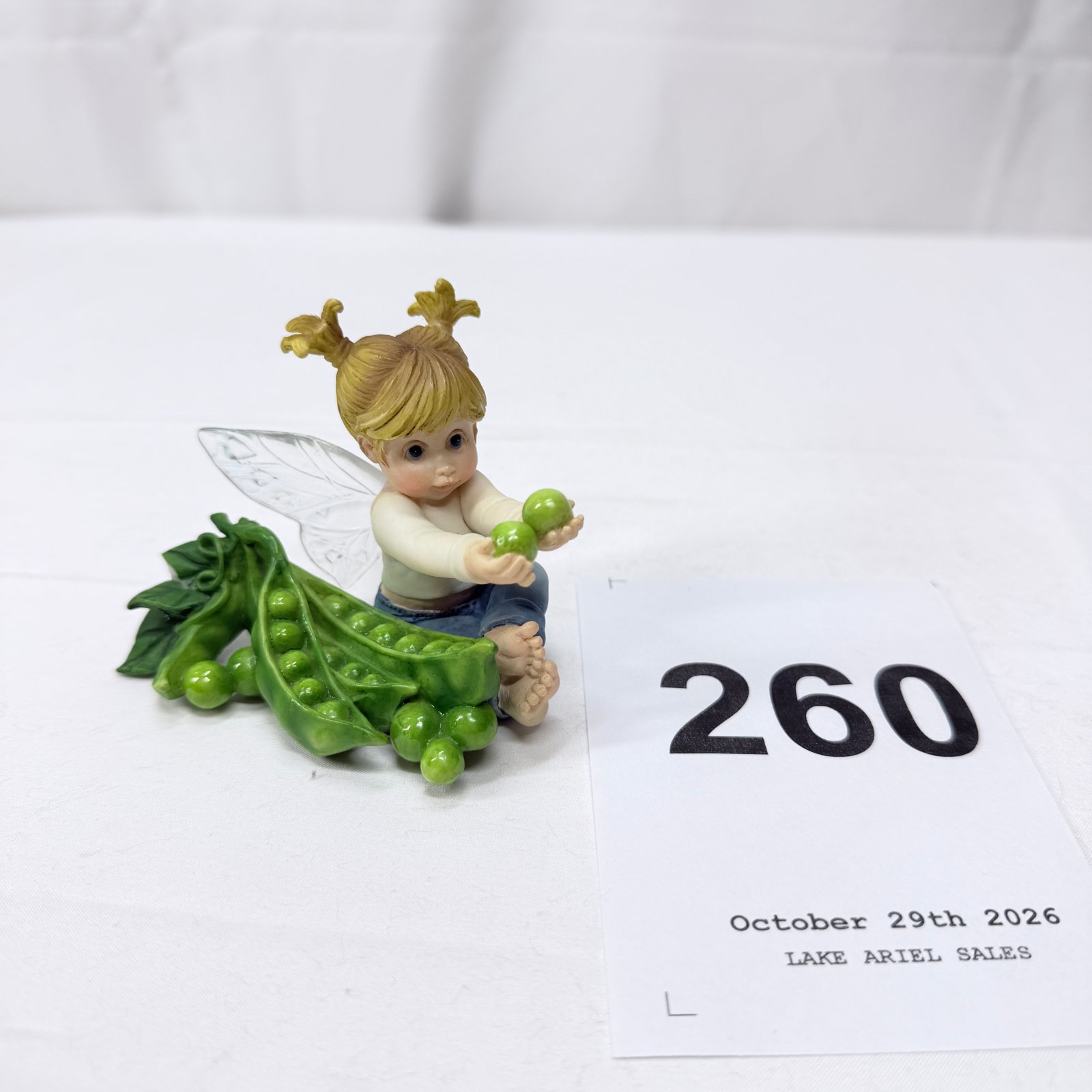 Lot 260: 2011 Enesco "My Little Kitchen Fairies" Sweet Pea Fairie resin figurine, Cathy Sweet Santiago