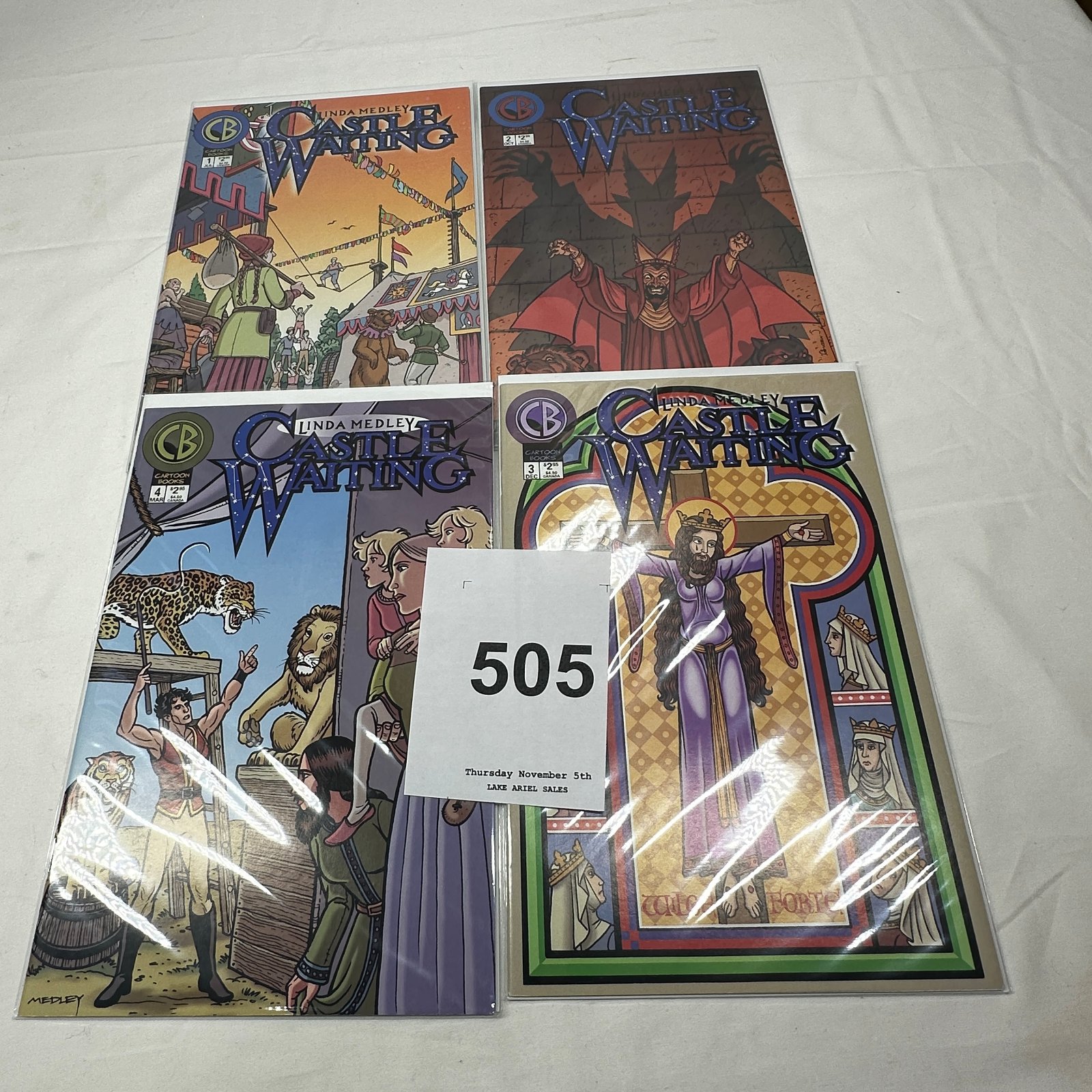 Lot 505: 1996-97 Cartoon Books "Castle Waiting" by Linda Medley comic lot, issues #1-4