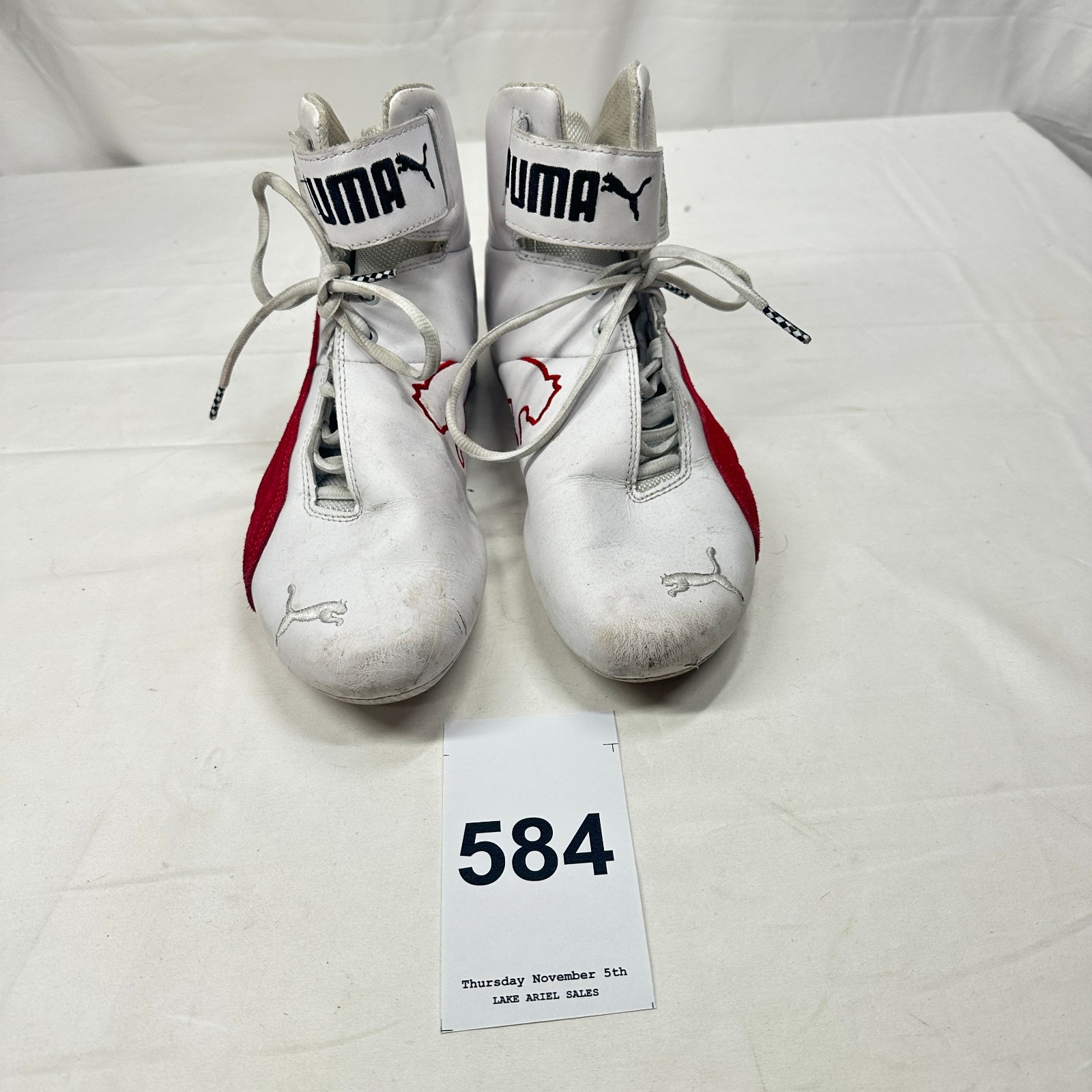 Lot 584: Puma Motorsport "Future Cat" Scuderia Ferrari racing boots, replica driver shoes