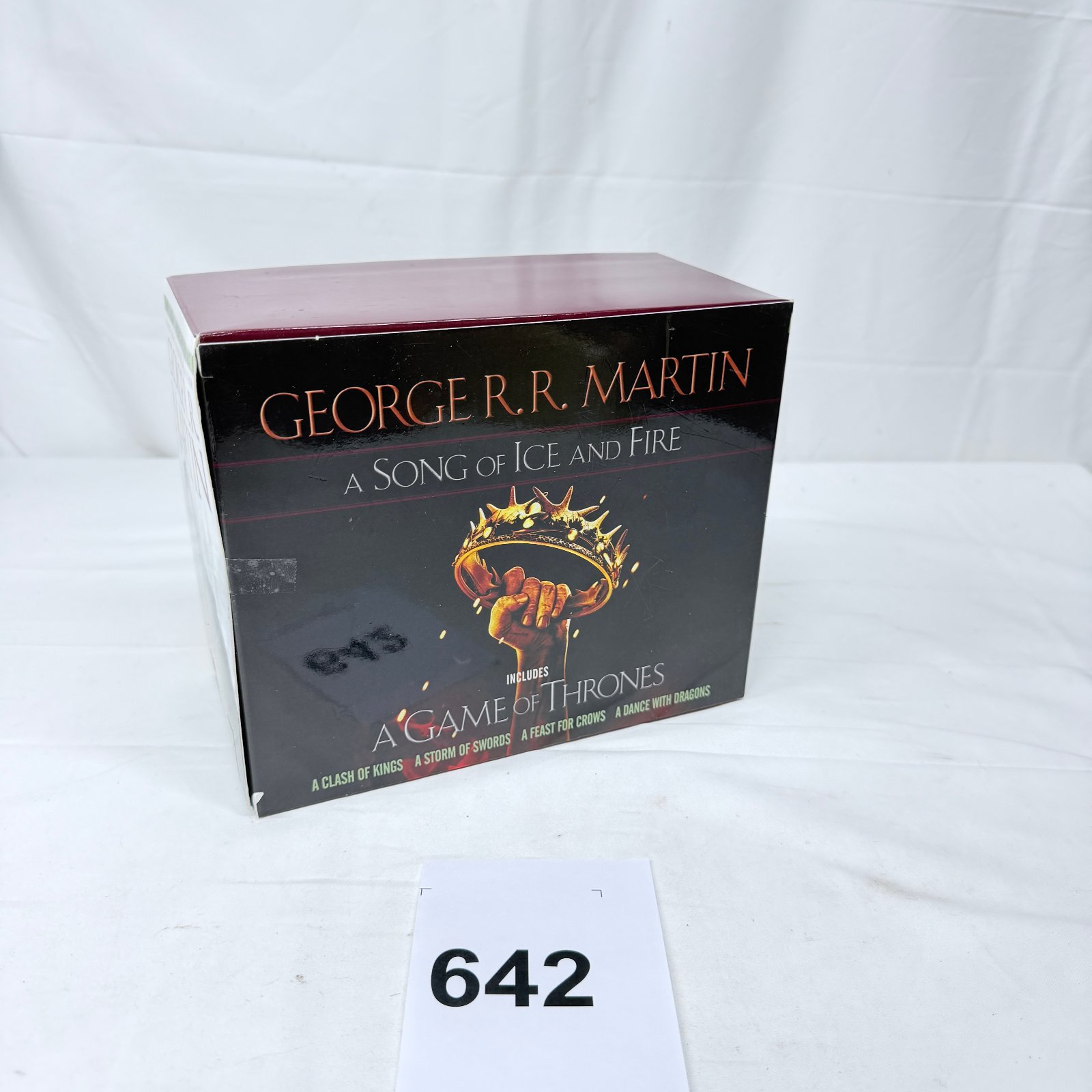Lot 642: George R.R. Martin "A Song of Ice and Fire" 5-book paperback box set, Bantam Books