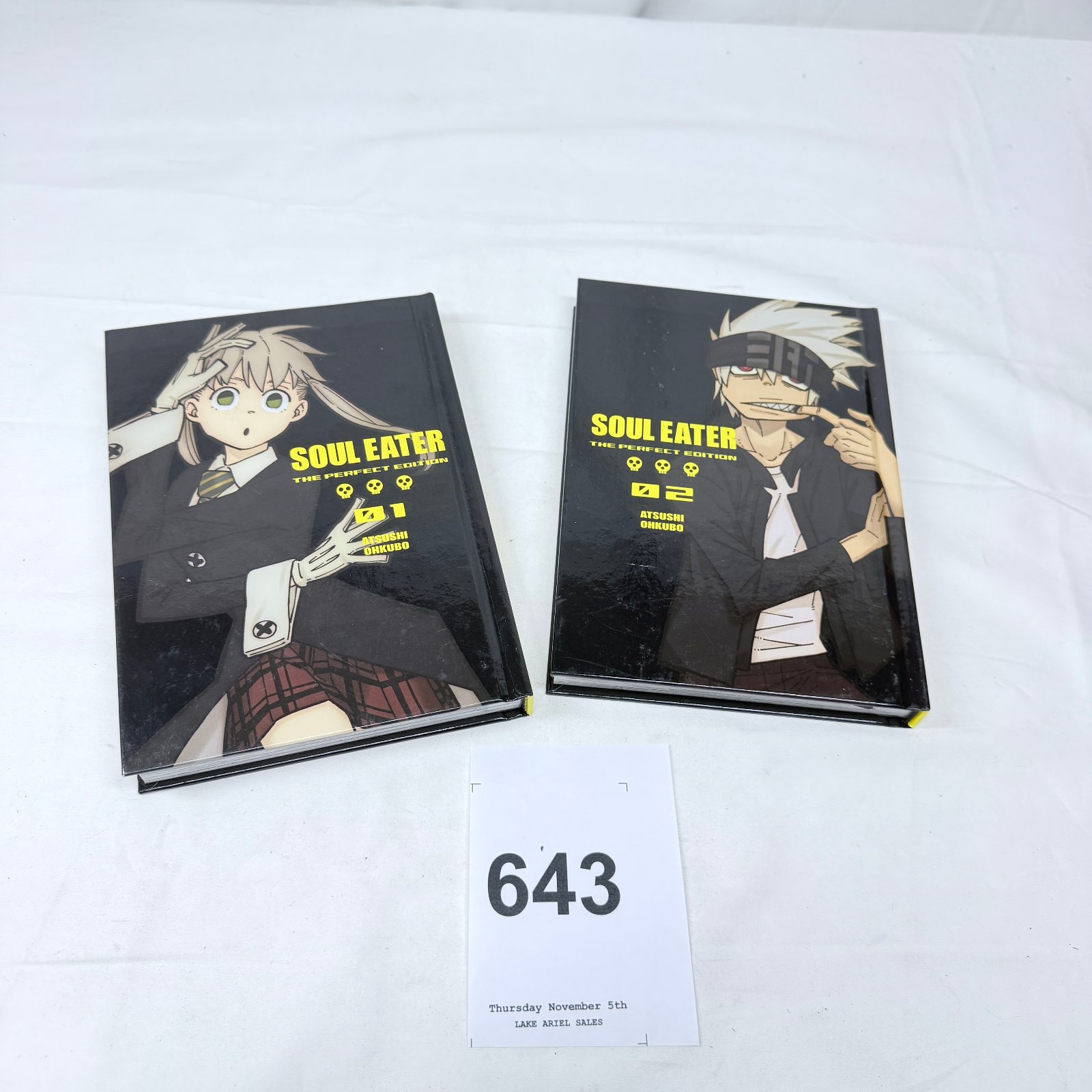 Lot 643: Atsushi Ohkubo "Soul Eater" The Perfect Edition hardcover manga volumes 1-2, Square Enix Manga