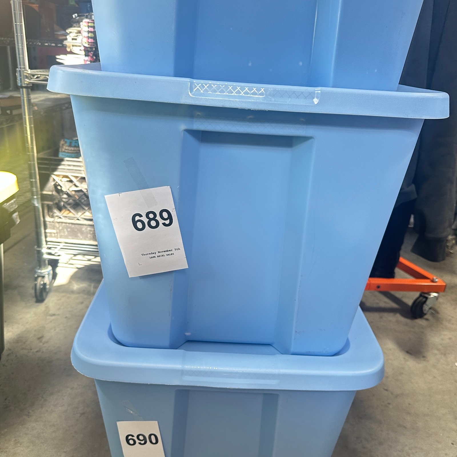 Lot 689: 2025 Sterilite 18 Gallon Storage Tote with Lid, Extra-Strong Design