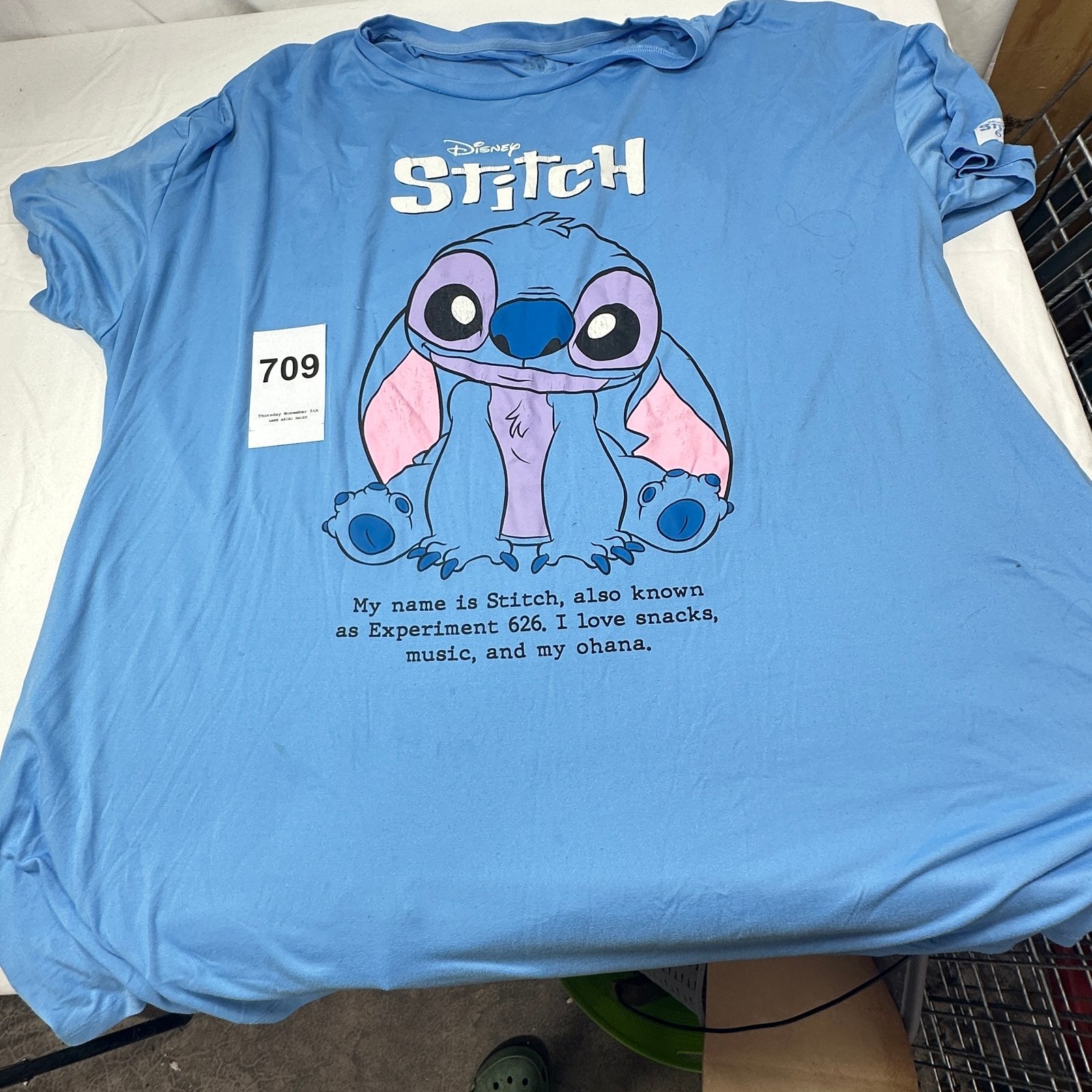 Lot 709: Disney Stitch "Experiment 626" graphic t-shirt, Lilo & Stitch quote tee, size 3XL