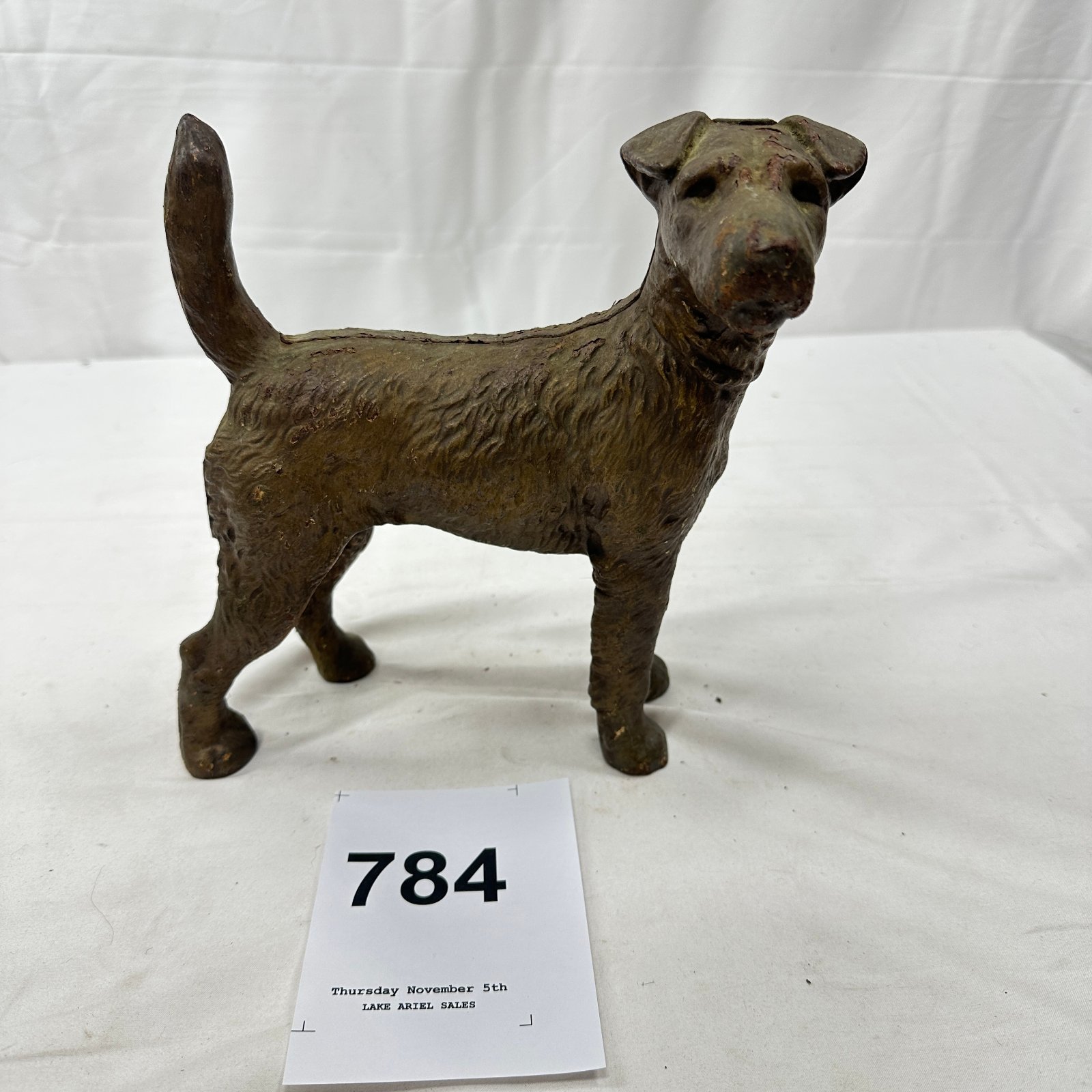 Lot 784: Cast iron Airedale Terrier doorstop, early 20th century hollow-cast figural