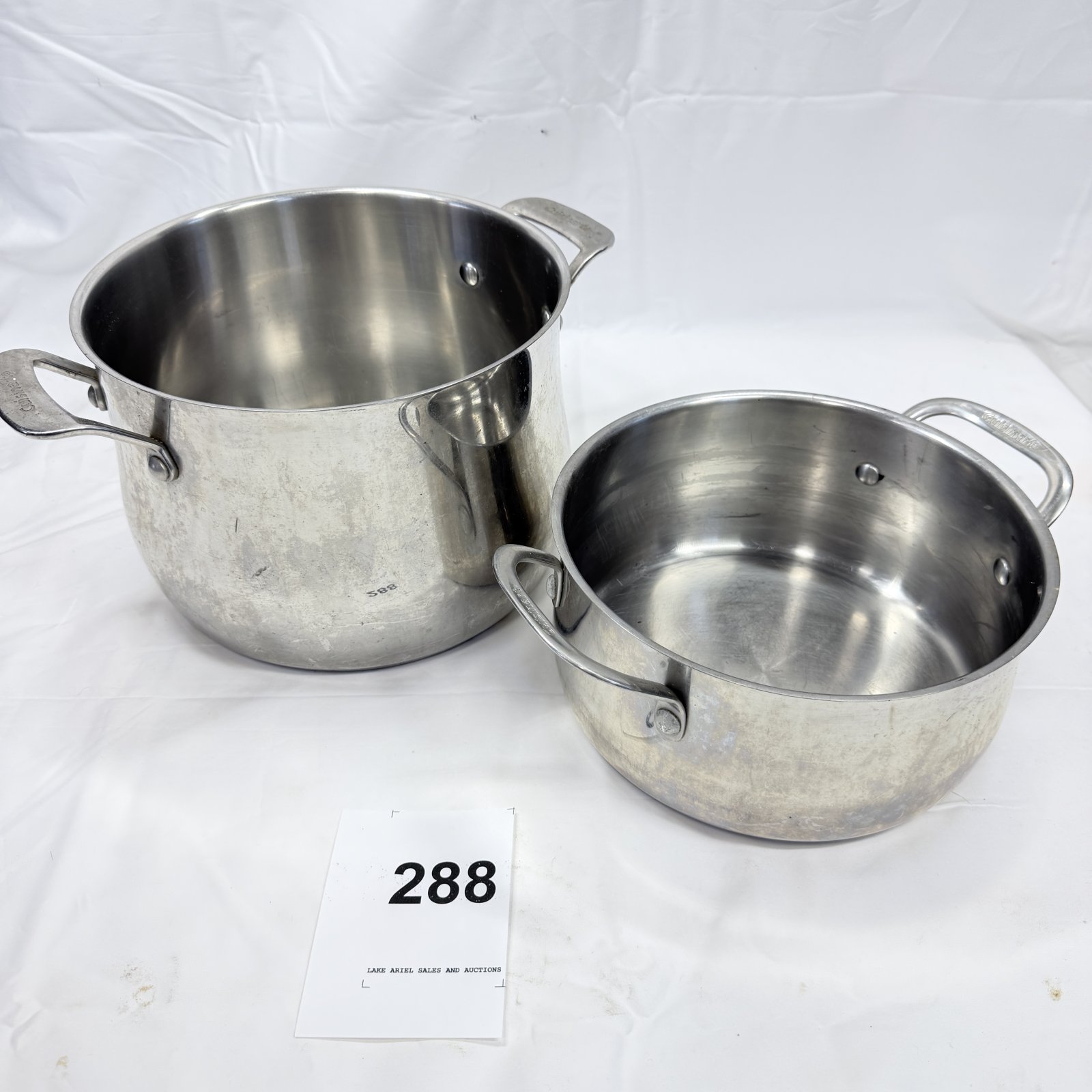 Lot 288: Cuisinart stainless steel stockpot and Dutch oven, set of 2 kitchen cookware pots