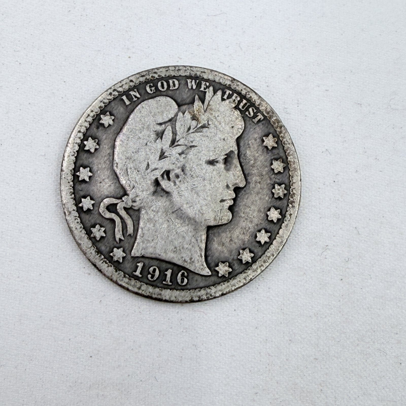 Lot 108: 1916 Barber Quarter Dollar Silver Coin