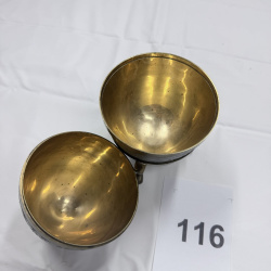 Lot 116: Decorative Metal Egg-Shaped Trinket Box with Floral Design and Brass Stand