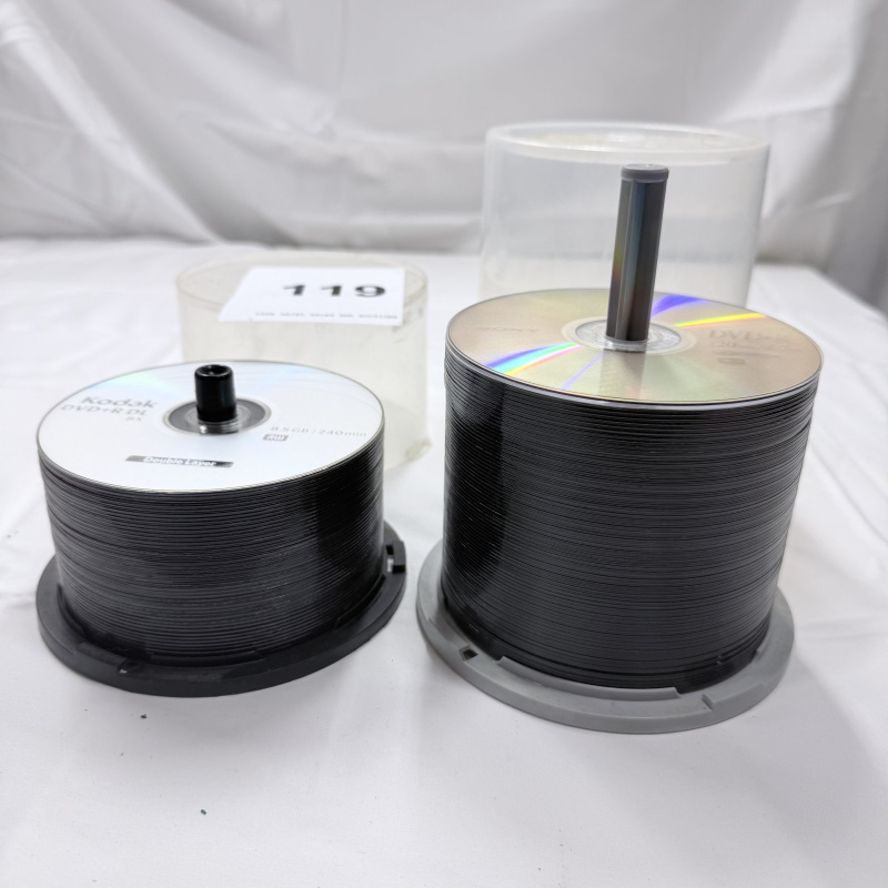 Lot 119: Kodak DVD+R DL & Sony DVD+R Blank Discs - 2 Spindles with Cases
