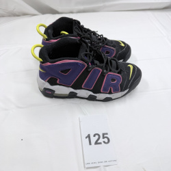 Lot 125: Nike Air More Uptempo Black Purple Pink Yellow Sneakers Size 5Y DZ5278-001