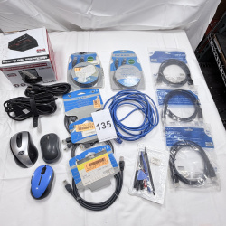 Lot 135: Multi-Function HDD Docking Station, Cables, Computer Mice, & Accessories Lot