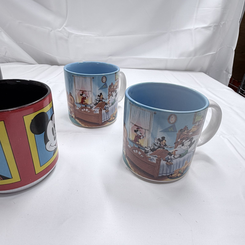 Lot 140: Disney Mickey Mouse Coffee Mugs Collection - Set of 5 Various Designs
