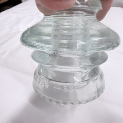 Lot 142: Antique Glass Telegraph/Telephone Insulators - Hemingray, Clear & Teal, 4pc + Token