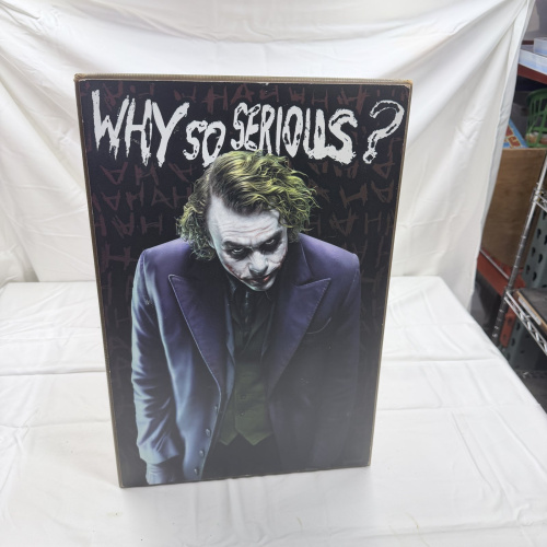 Lot 158: Joker "Why So Serious" Wall Plaque Dark Knight DC Comics Batman Hobby Lobby 13x19