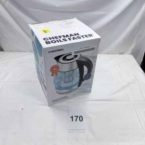 Lot 170: Chefman Boils Faster Power Infusion 1.8L Electric Kettle Glass