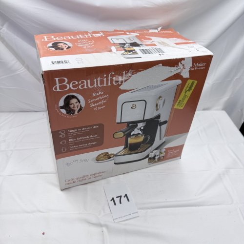 Lot 171: Beautiful Espresso Maker Bar Pressure Coffee Machine - Silver/Black