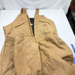 Lot 175: Dickies Tan Canvas Insulated Bib Overalls Size 46/48 Regular