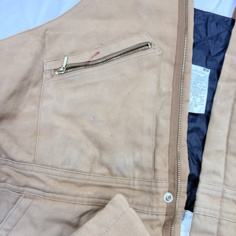 Lot 175: Dickies Tan Canvas Insulated Bib Overalls Size 46/48 Regular