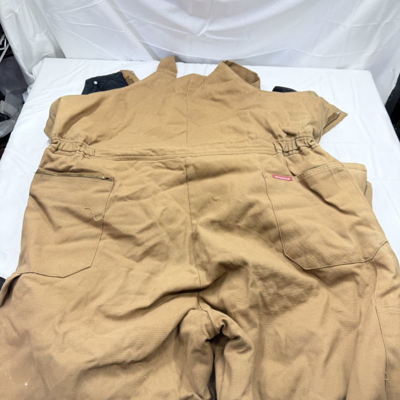 Lot 175: Dickies Tan Canvas Insulated Bib Overalls Size 46/48 Regular