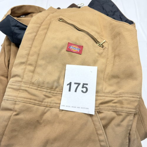 Lot 175: Dickies Tan Canvas Insulated Bib Overalls Size 46/48 Regular