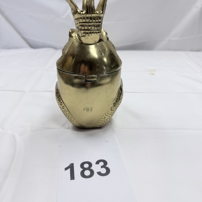 Lot 183: Brass Frog Prince with Crown Hinged Trinket Box