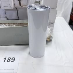Lot 189: White Insulated Tumblers with Lids - Bulk Lot of Approx. 20+ Units