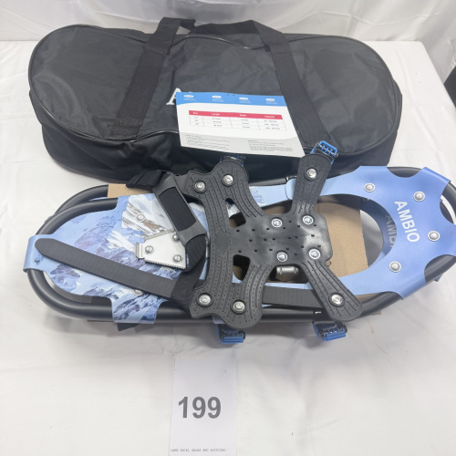 Lot 199: AMBIO Blue and Black Snowshoes with Carrying Bag NEW