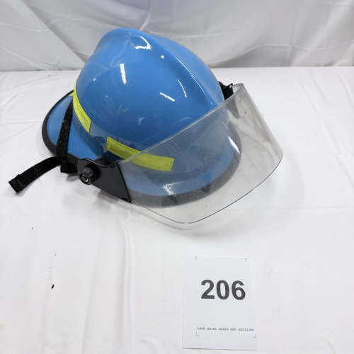Lot 206: Cairns HELMETS Blue Fire Fighter Helmet Model 660CFSC with Face Shield 2007