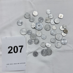 Lot 207: Assorted World Coins Collection - Various Countries and Denominations