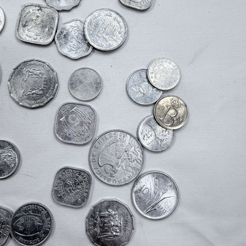 Lot 207: Assorted World Coins Collection - Various Countries and Denominations