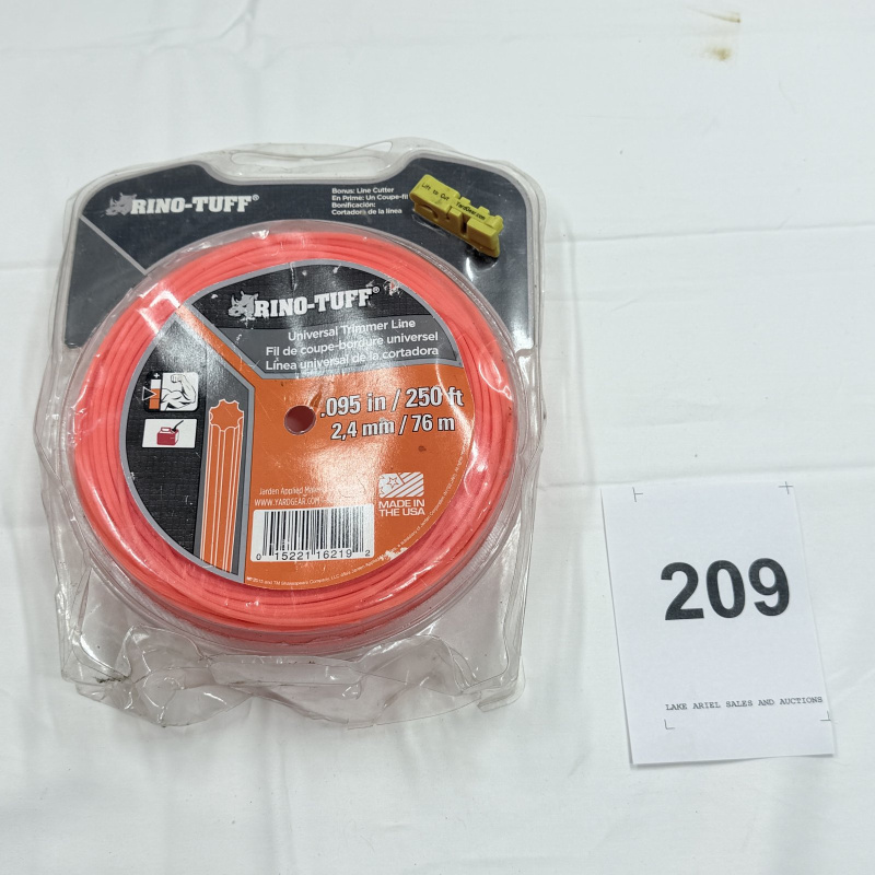Lot 209: Rino-Tuff Universal Trimmer Line .095 in / 250 ft Orange Made in USA