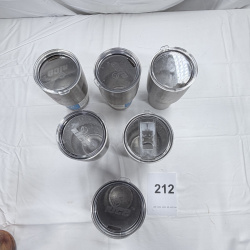 Lot 212: 6 Stainless Steel Insulated Tumblers with Lids - Used Condition
