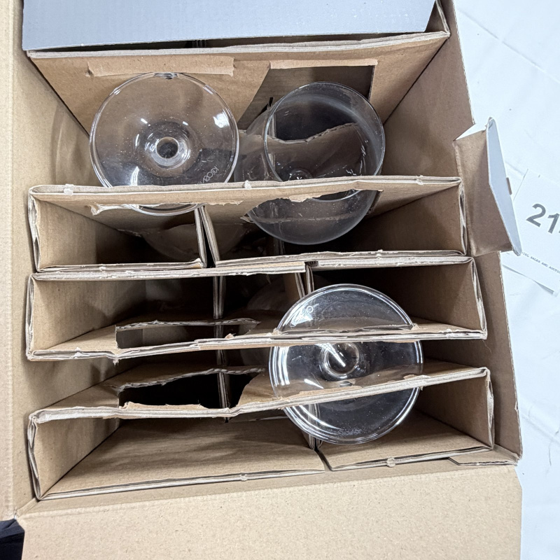 Lot 214: Hotel Collection 3 Large Wine Glasses Set in Box