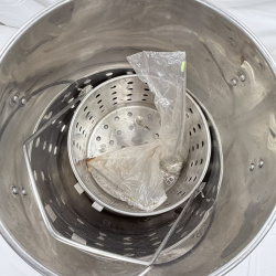 Lot 220: Stainless Steel Stock Pot with Spigot Tap and Perforated Basket Insert