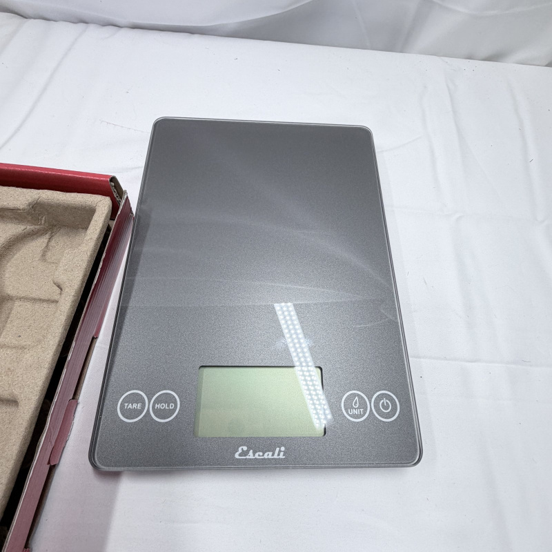 Lot 227: Escali Arti Digital Kitchen Scale Glass Gray with Product Manual