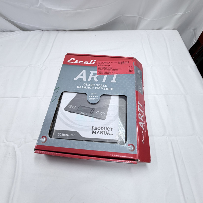 Lot 227: Escali Arti Digital Kitchen Scale Glass Gray with Product Manual