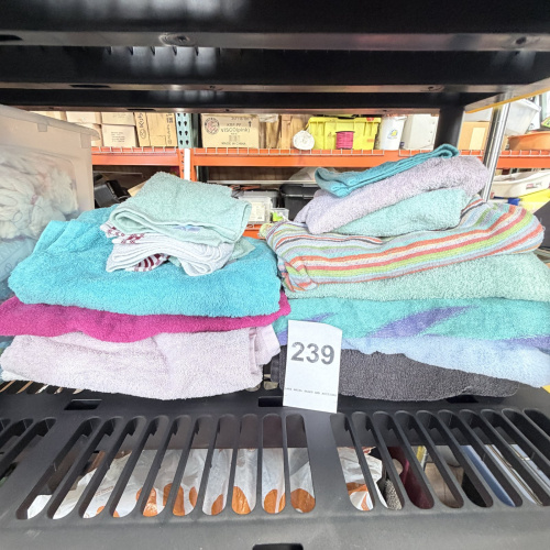 Lot 239: Assorted Bath Towels and Washcloths - Multi-Color Lot of Linens