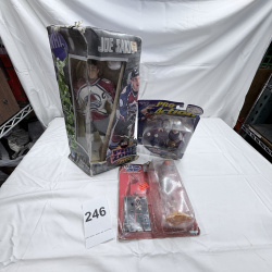 Lot 246: Joe Sakic NHL Starting Lineup Figure & Pro Action Baseball Figure Lot