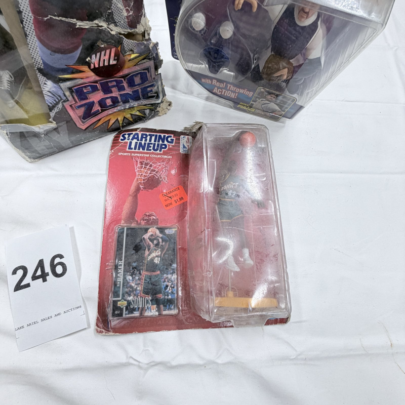 Lot 246: Joe Sakic NHL Starting Lineup Figure & Pro Action Baseball Figure Lot