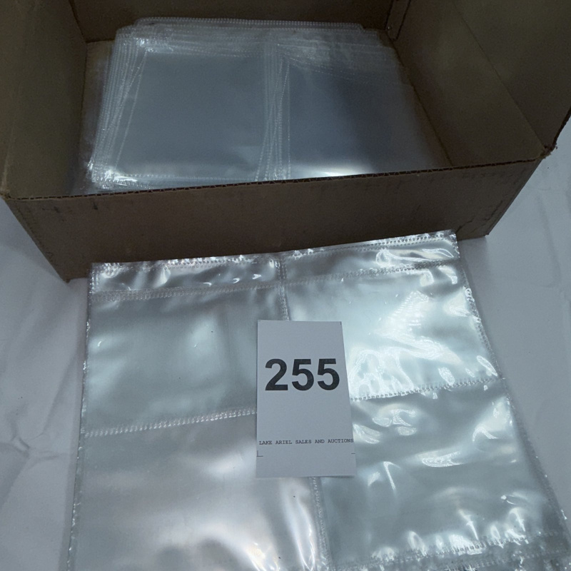 Lot 255: Box of Clear Plastic Binder Sheets, 1/4 Page and 1/2 Page