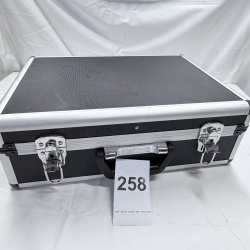 Lot 258: Black Aluminum Hard Case with Custom Foam Insert and Tool Organizer Pockets