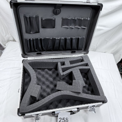 Lot 258: Black Aluminum Hard Case with Custom Foam Insert and Tool Organizer Pockets