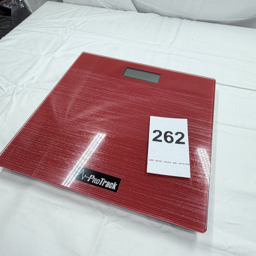 Lot 262: ProTrack Red Digital Bathroom Scale with LCD Display
