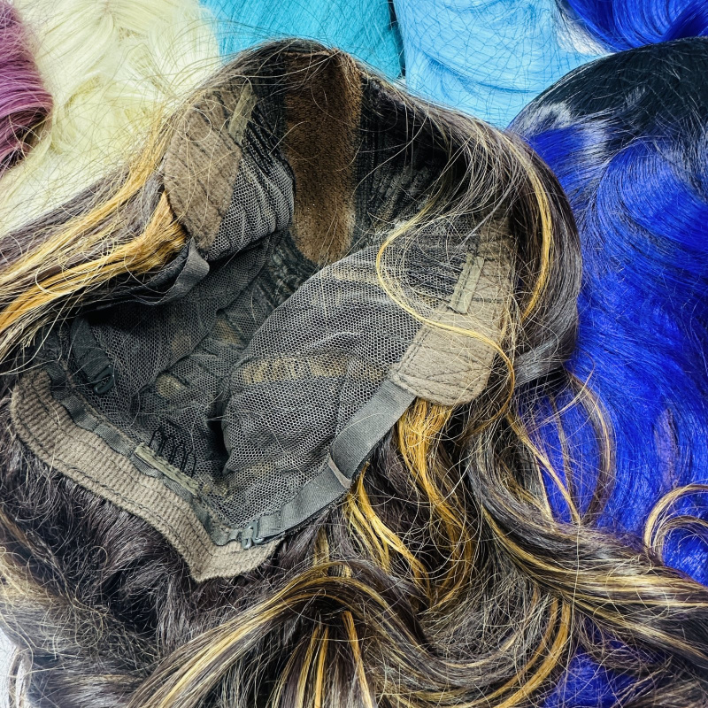 Lot 271: Assorted Colored Synthetic Hair Extensions and Wigs - Multiple Colors and Styles