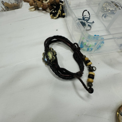 Lot 281: Clear Plastic Jewelry Organizer with Assorted Costume Jewelry Beads Necklaces