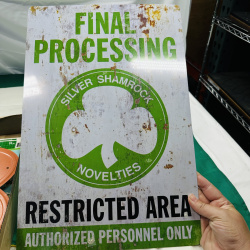 Lot 282: St. Patrick's Day Decorations Bundle - Banner, Window Clings, ND Patch, Shamrock Items
