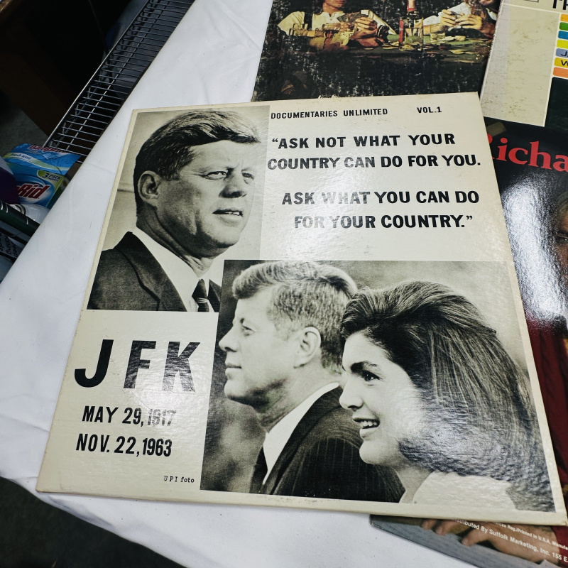 Lot 275: Vintage Vinyl Record Lot - JFK Documentary, Richard Clayderman, Lawrence Welk, Folk Hits