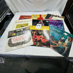 Lot 276: Vintage Christmas Music Vinyl Record Album Lot - 9 LPs Including Percy Faith, Boston Pops